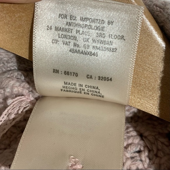 Anthropologie Knitted & Knotted Women's Small Open Front Crochet Cardigan Pink - Picture 6 of 6